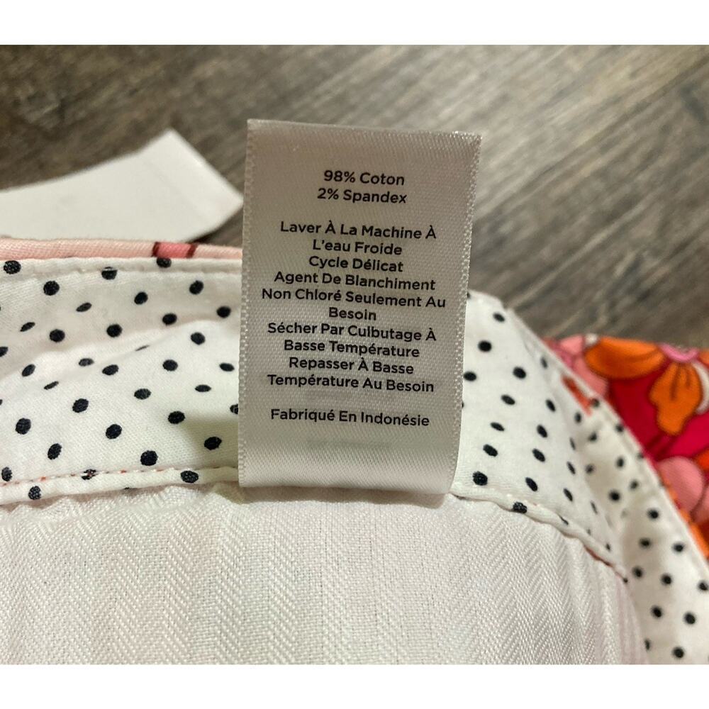Talbots Women's Floral Print Perfect Crop Pants Size 12P Orange Pink Cotton New - Picture 5 of 11
